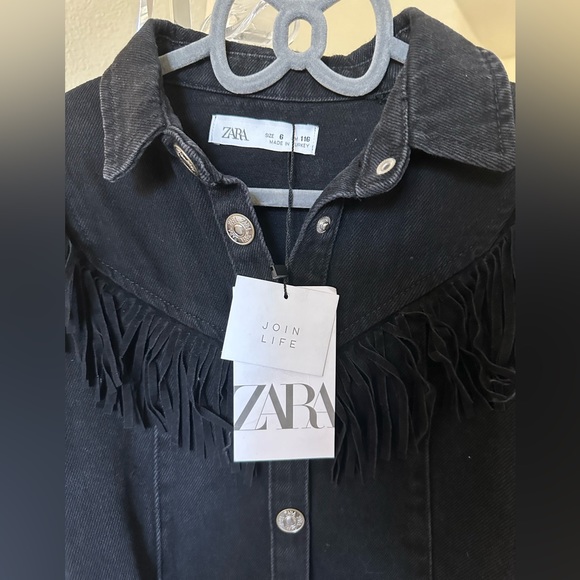 NWT ZARA Denim Fringe Dress - Picture 2 of 3